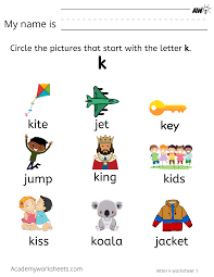 learn the letter k k learning the alphabet academy worksheets