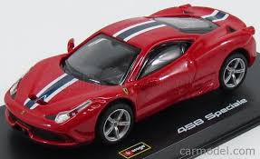 The 458 speciale was unveiled in 2013 at the frankfurt motor show as the high performance variant of the 458 italia. Burago Bu36901r Scale 1 43 Ferrari 458 Italia Speciale 2013 Con Vetrina With Showcase Rosso Corsa Red