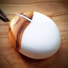 Wood Resin Pendant Olive Wood Solid White Etsy Wood Resin Jewelry Wood Resin Resin Pendant