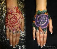Roses are frequently related to girls. 50 Cute Flower Tattoos On Hand