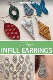3d Print Infill Jewelry Useful 3d Prints 3d Printed Earrings 3d Printing Diy