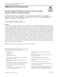 Pdf Zoonotic Diseases From Birds To Humans In Vietnam Possible Diseases And Their Associated Risk Factors