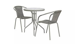 Buy Argos Home 2 Seater Rattan Effect Balcony Set Grey Patio Sets Argos Small Table And Chairs Argos Home Garden Table And Chairs