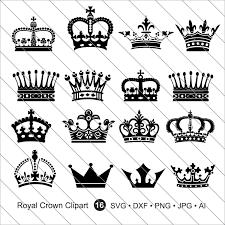 Royal Crown Silhouettes Svg Crown Silhouettes Clipartroyal Etsy Crown Tattoo Design Crown Silhouette Crown Drawing