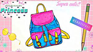 how to draw a school bag for kids رسم شنطة مدرسية كيووووت جدا متل شنط enamel pins