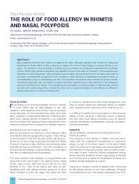 If the polyps grow large enough then they can begin to cause some unwelcome symptoms. Pdf The Role Of Food Allergy In Rhinitis And Nasal Polyposis