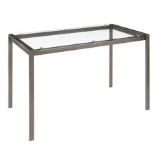 A 'before' look at the antique retro style enamel top dinette table. Fuji Industrial Dining Table In Antique Metal W Clear Glass Top Lumisource Dt Fuj4728 Angl