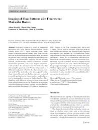 The theodorakis group is engaged in the study of small molecules that can be . Pdf Imaging Of Flow Patterns With Fluorescent Molecular Rotors