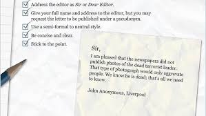 Think about where to put each point, i.e. Letter To The Editor Youtube