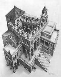 A Great 3 Point Perspective By Mc Escher Illusions Peintre Art Graphique Et Peinture Dessin