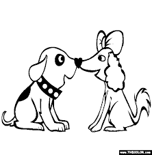 Free valentine puppy coloring pages. Valentine S Day Online Coloring Pages