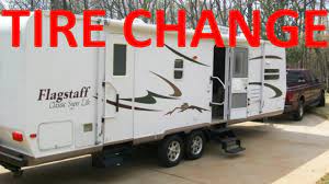 When an rv trailer tire fails during travel, as in a blowout, the results can be extremely damaging to your rv trailer. Travel Trailer Tire Change Youtube