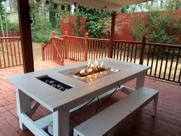 Get free shipping on qualified fire pit patio sets or buy online pick up in store today in the it offers an upscale setting to create the perfect outdoor living space. Outdoor Table With Cooler And Fire Pit Made To Order Fire Pit Patio Set Fire Pit Table Backyard Table