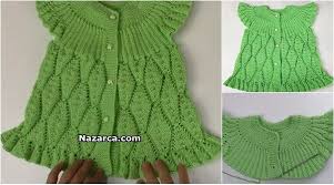 2 Yumak Iple Robali Yesil Bebek Yelek Yapimi Nazarca Com Yelek Bebek Yelek Bebek