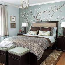 Fancy Sticker Wall Decal Feat Espresso Master Bed Frame Also White Shade Table Also Brown Bedroom Rug Light Blue Bedroom Bedroom Interior Master Bedrooms Decor