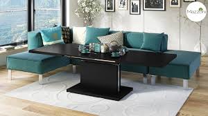 Top marken günstige preise große auswahl. Design Couchtisch Tisch Aston Schwarz Matt Stufenlos Hohenverstellbar Ausziehbar 120 Bis 200cm Esstisch Design Impex