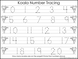 This free printable pdf pack includes four pages. 2 Koala Themed Task Worksheets Trace The Alphabet And Numbers 1 20 Preschool
