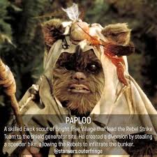 Paploo was a male #Ewok who was a member of the Bright Tree Tribe