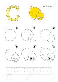 Perfect for kiddos, good learning skills and easy to understand. Vector Illustrated Alphabet With Kid Educational Games To Learn Handwriting With Easy Game Level For Preschool Children Kid Drawing Tutorial For Letter C Chiken Royalty Free Cliparts Vectors And Stock Illustration Image