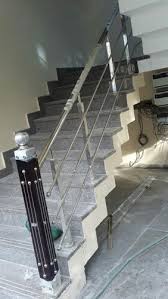 This safety feature also gives stairs a visual presence and can make a staircase a work of art. 3 Feet Height Silver Stainless Steel Railing For Home Mounting Type Wall Rs 600 00 Square Feet Id 18359995962