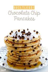Guilteless Chocolate Chip Pancakes Recipe Chocolate Chip Pancakes Chips Pancakes Chocolate Chip Pancakes Recipe