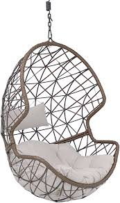 Amazon Com Sunnydaze Danielle Hanging Egg Chair Swing Resin Wicker Basket Design Outdoor Use Hanging Egg Chair Swinging Chair Outdoor Wicker Lounge Chairs