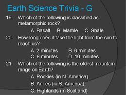 Questions on this page may be used for classrooms, newsletters, trivia nights, events,. Earth Science Trivia Questions Originally Posted On Http