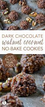 Chocolate Walnut Coconut No Bake Cookies Paleo Gaps Paleo Recipes Dessert Walnut Recipes Healthy Paleo Cookies