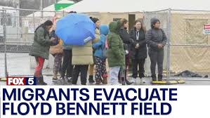 Migrants evacuated from Floyd Bennett Field