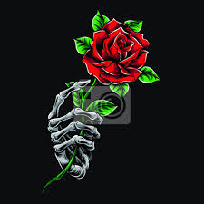 Browse and buy affordable skeleton hand stock photos. Skeleton Hand Holding Rose Vector Leinwandbilder Bilder Red Romantik Ziehen Myloview De