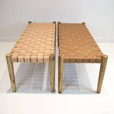 I am seeing leather benches everywhere, so they must be the hot new thing right now, so i figured i'd jump on the bandwagon and create my own. Raw Leather Weave Bench M Woven Bench Woodworking Workbench Easel Woodworking Plans