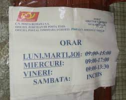 Cluj napoca, calea floresti, nr. Nou Program Cu Publicul La Oficiul Postal Vama Timisoara Nisi Blog