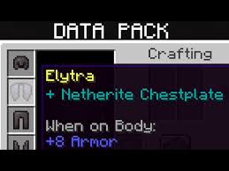 It be awesome if we could play with the new elytra with parkour like going through small flaming wings or a new dropper. Armored Elytra Minecraft Data Pack