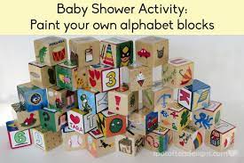 Baby Shower Activity Paint Your Own Alphabet Block Spot Of Tea Designs