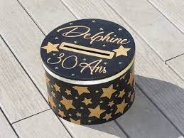 Urne Pour Anniversaire Jeune Fille Deco Noir Et Dore Clair Etoiles Anniversaire Chic Etoiles Or Sequins Urne Anniversaire Boite Anniversaire Anniversaire