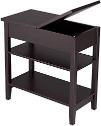 Buy Homecho Modern End Side Table Flip Top Storage Shelf Wooden Sofa Chair Bedside Couch Console Accent Tables Night Stand Living Room Bedroom Brown Hmc Md Wooden Sofa Wooden Side Table Storage