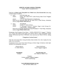 Keterangan pihak yang melakukan serah terima, seperti nama, jabatan, alamat, dan keterangan lainnya. Contoh Berita Acara Serah Terima Barang