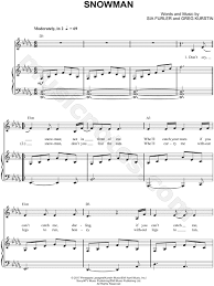 Chord capo 1st fret intro: Sia Snowman Sheet Music In Db Major Transposable Download Print Sheet Music Clarinet Sheet Music Piano Songs
