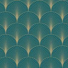 Les formes et design des papiers peints art déco reprenant les thématiques des années folles vous séduiront avec des fleurs et des teintes originales. Papier Peint Art Deco Bleu Petrole Et Or De Esta Home Papier Peint D Estahome Marques De Papier Peint Papier Peint NÂº 1
