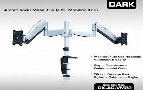 Dark Vm22 2 Monitor Destekli Amortisorlu Masa Tipi 13 27 Lcd Monitor Ve Tv Kolu Dk Ac Vm22 Aksesuar Teknobiyotik