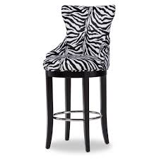 Baxton Studio Peace Modern And Contemporary Zebra Print Patterned Fabric Upholstered Bar Stool With Metal Fo Fabric Bar Stool Bar Stools Upholstered Bar Stools