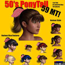 50 S Ponytail 3d Figure Essentials Mayax 50s Hairstyles Grease Hairstyles Vintage Inspired Outfits