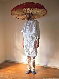 This cardboard hat is for kids, you can also make you one too. A Cardboard Mushroom Mushroom Costume Costumes Carnival Costumes