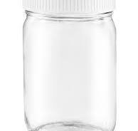 Clear Wide-Mouth Glass Jars - 12 oz, Plastic Cap