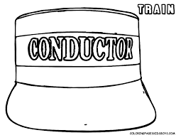 Steel Wheels Train Coloring Sheet Yescoloring Free Trains Conductor Hat Cardboard Train Train Coloring