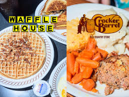 You go to cracker barrel because you're on a road trip and it's right there, plus it's the only place you can get. Cracker Barrel Vs Waffle House Which Is A Better Restaurant