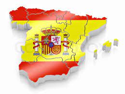 Current flag of spain with a history of the flag and information about spain country. Map Of Spain In Spanish Flag Colors Stock Image Colourbox