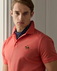 Ralph Lauren Red Polo Pique Shirt Custom Fit RALPH LAUREN PURPLE LABEL  Custom Slim Fit Piqué