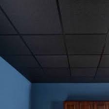 Replace damaged or dirty tiles quickly. Genesis Ceiling Tile 2x2 Stucco Pro In Black Black Ceiling Tiles Black Drop Ceiling Suspended Ceiling