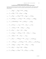 H20 c02 + type of reaction: Balancing Chemical Reactions Worksheet Nidecmege